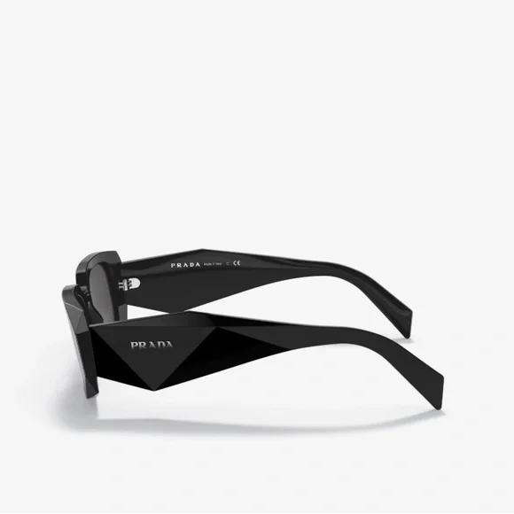 Prada PR 17WS Black Rectangle Sunglasses - Picture 3 of 12